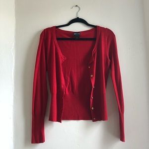 Red cardigan